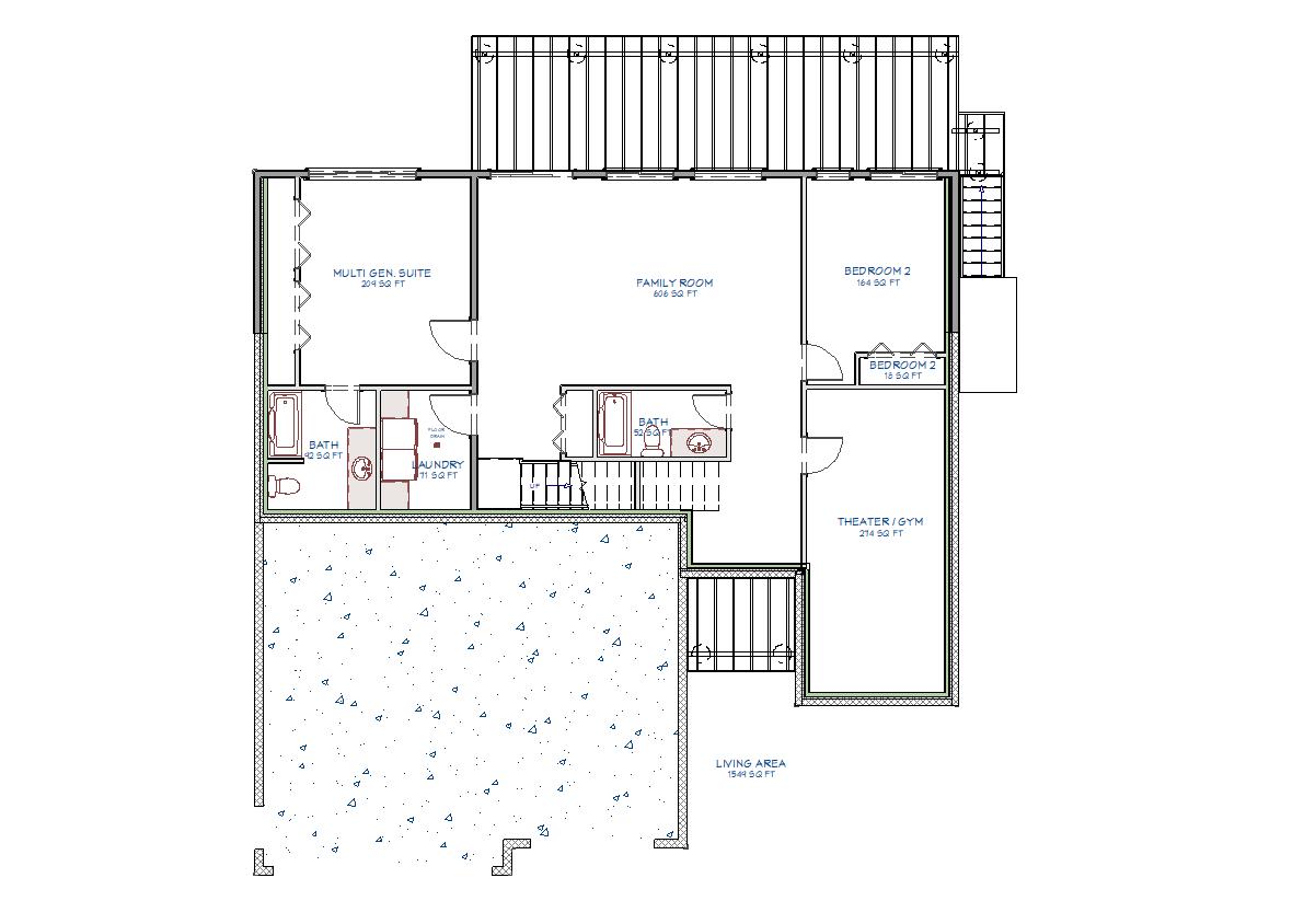 Custom home line drawing exterior